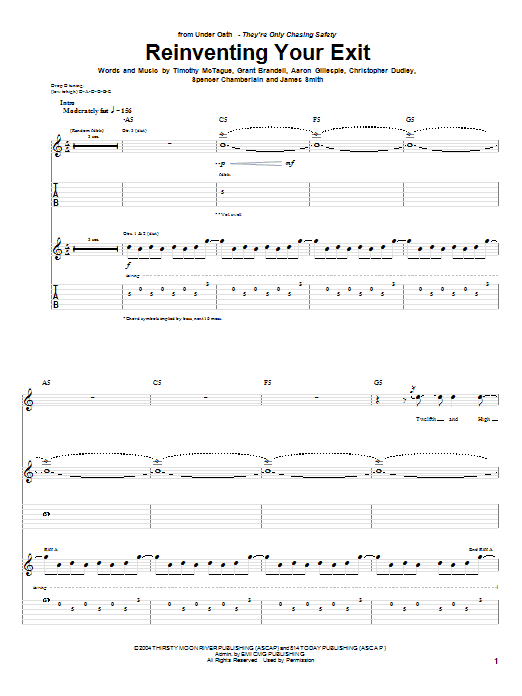 Download Underoath Reinventing Your Exit Sheet Music