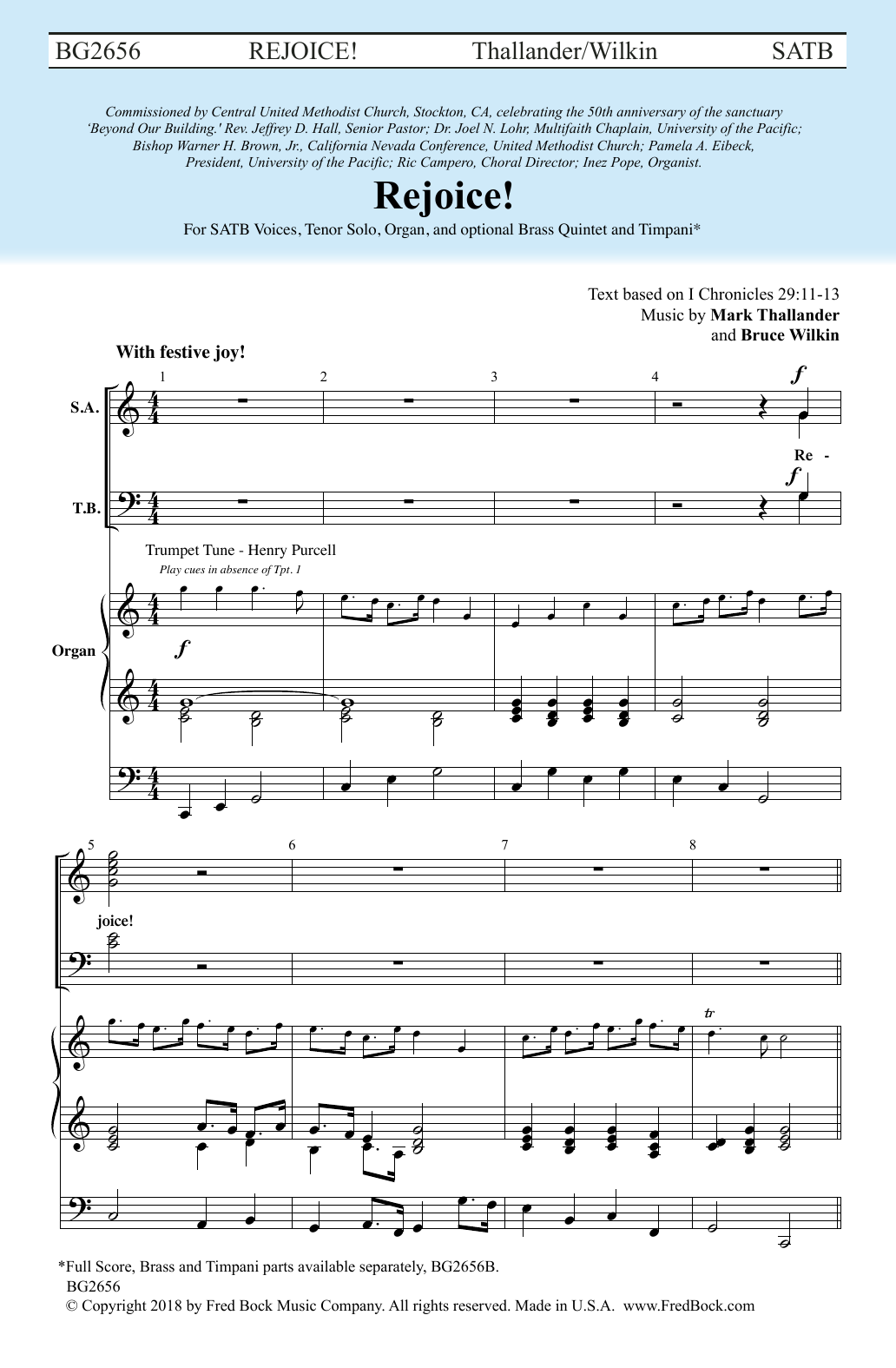 Download Mark Thallander & Bruce Wilkin Rejoice Sheet Music