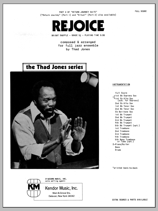 Download Thad Jones Rejoice - Full Score Sheet Music