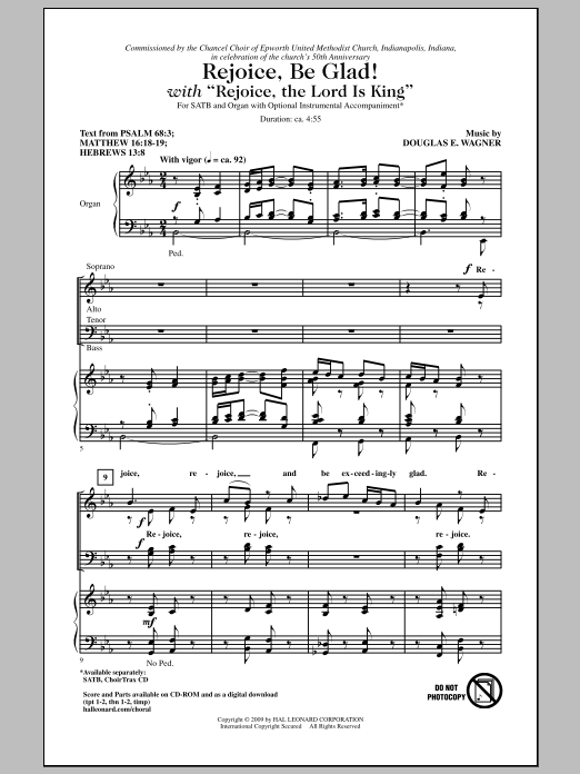 Download Douglas E. Wagner Rejoice, Be Glad! (with Rejoice, The Lo Sheet Music