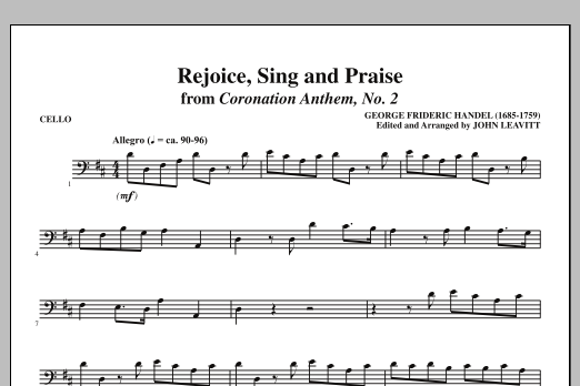 Download John Leavitt Rejoice, Sing And Praise - Cello Sheet Music