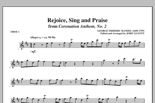 Download John Leavitt Rejoice, Sing And Praise - Oboe 1 Sheet Music