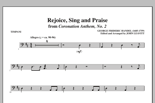 Download John Leavitt Rejoice, Sing And Praise - Timpani Sheet Music