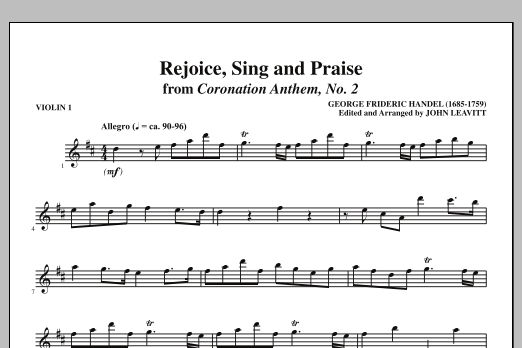 Download John Leavitt Rejoice, Sing And Praise - Violin 1 Sheet Music