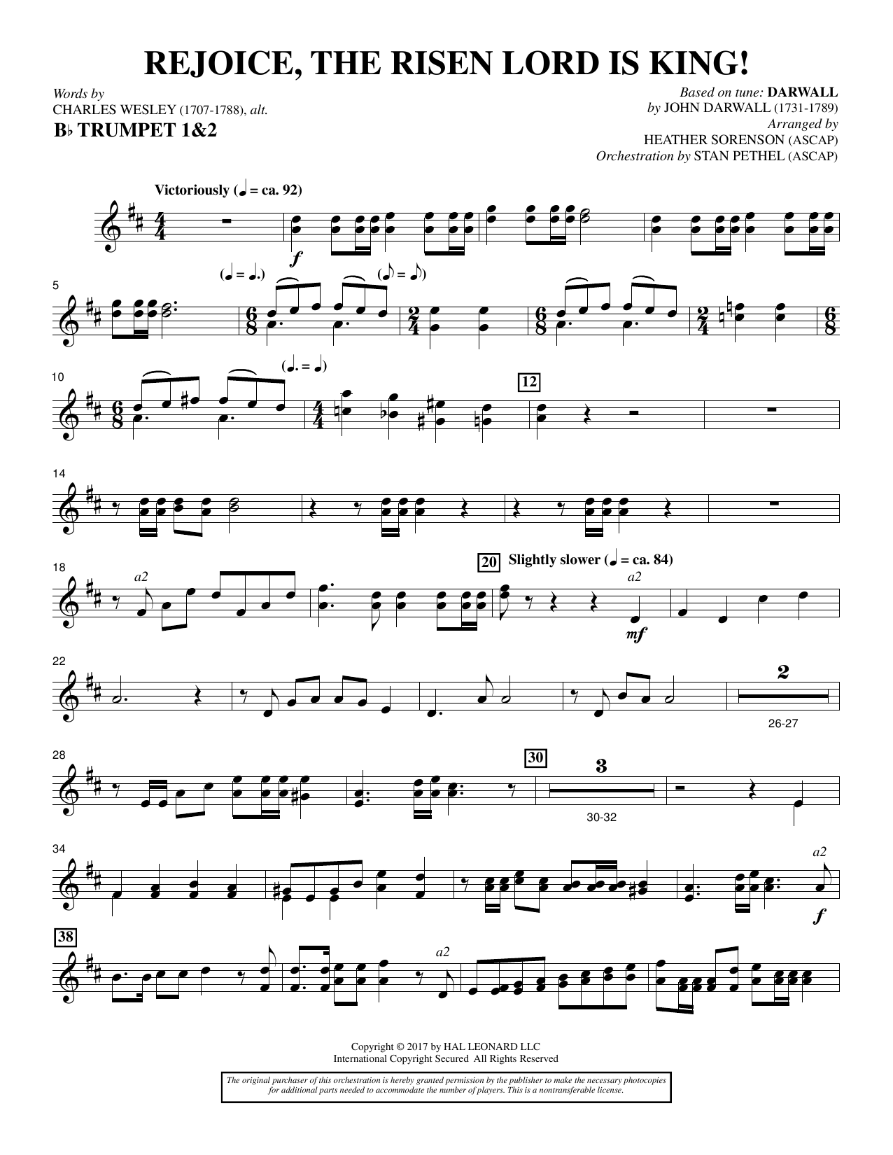 Download Heather Sorenson Rejoice, the Risen Lord Is King! - Bb T Sheet Music