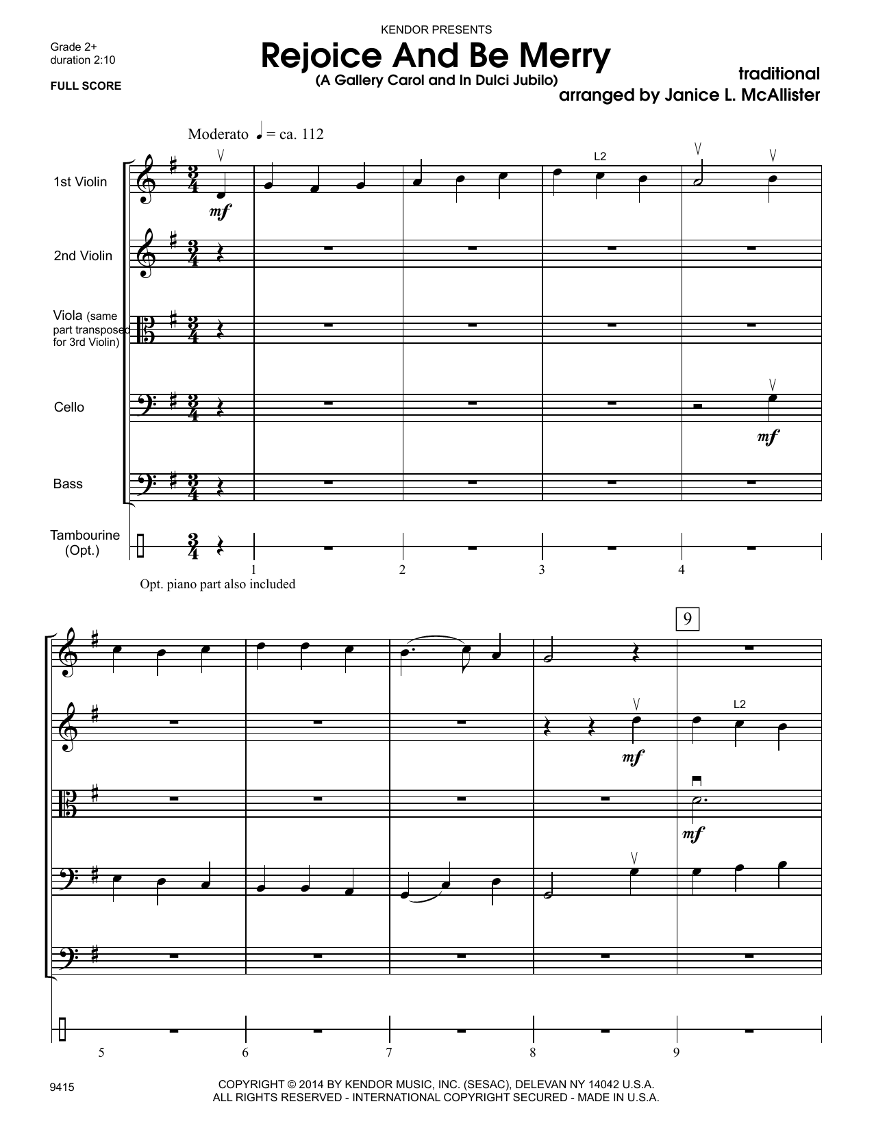 Download Janice L. McAllister Rejoice And Be Merry (A Gallery Carol a Sheet Music
