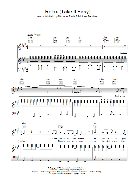 Download Mika Relax (Take It Easy) Sheet Music