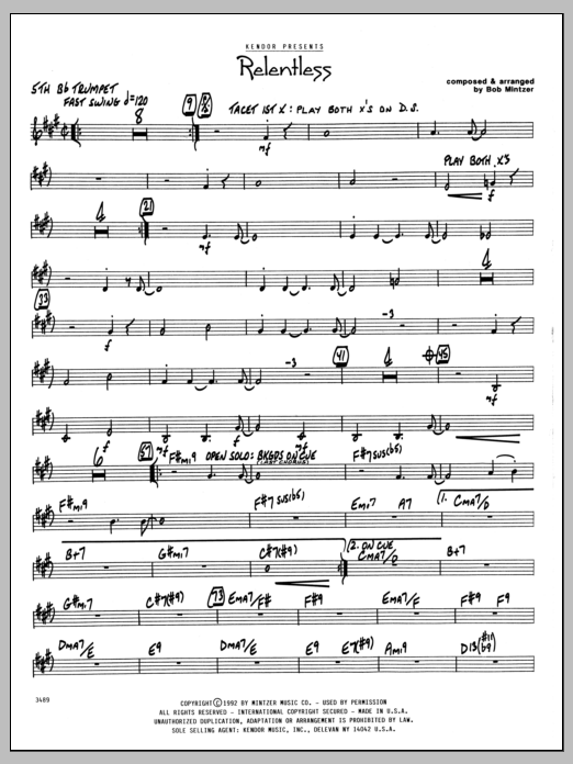 Download Bob Mintzer Relentless - 5th Bb Trumpet Sheet Music