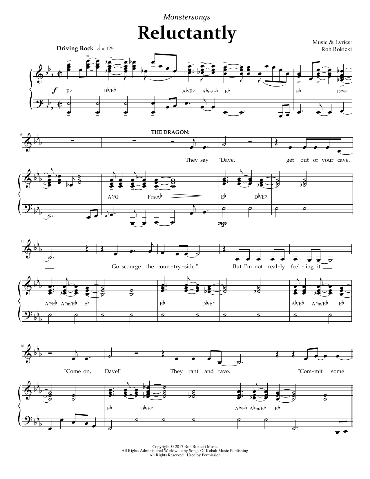 Download Rob Rokicki Reluctantly (from Monstersongs) Sheet Music