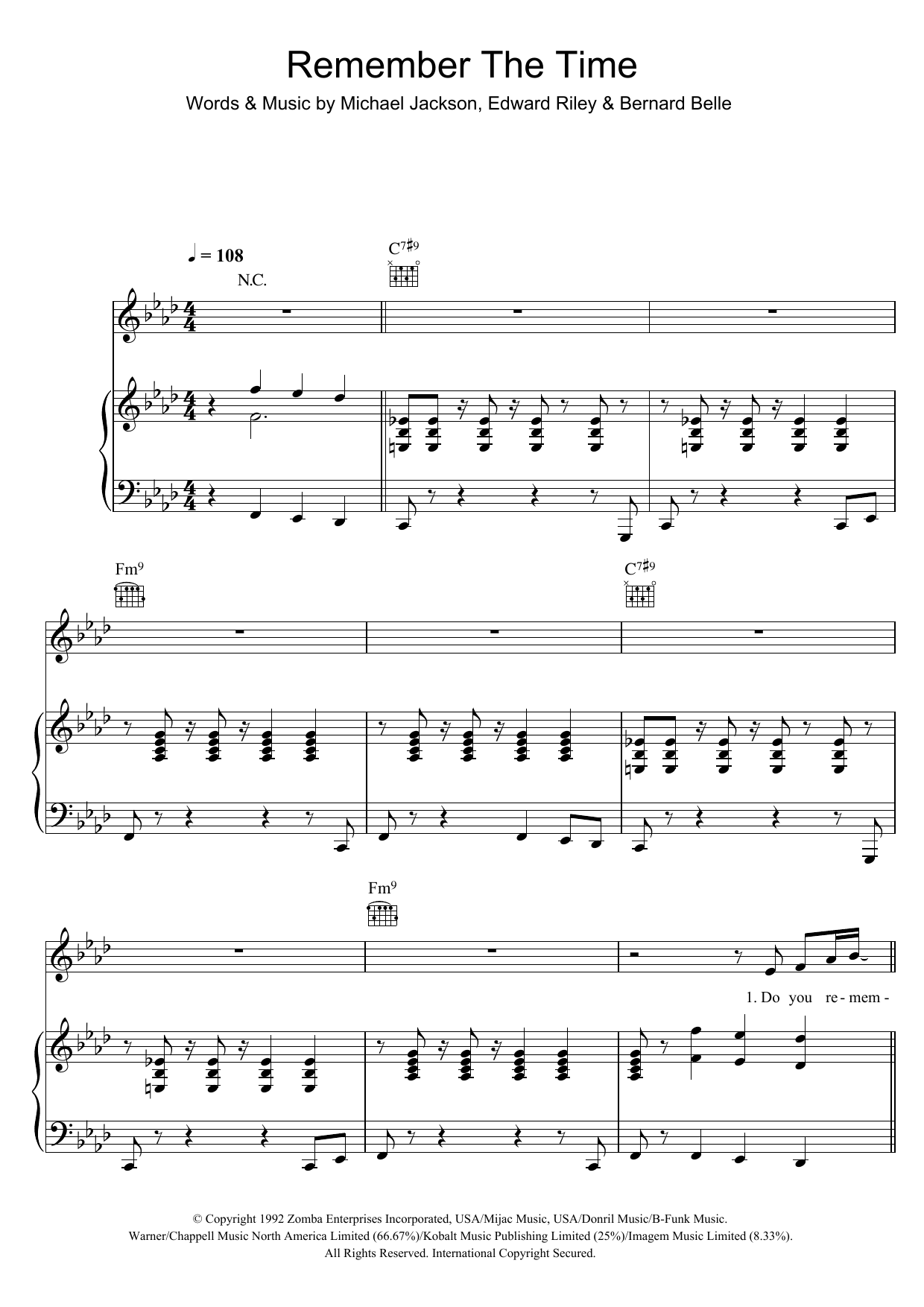 Download Michael Jackson Remember The Time Sheet Music