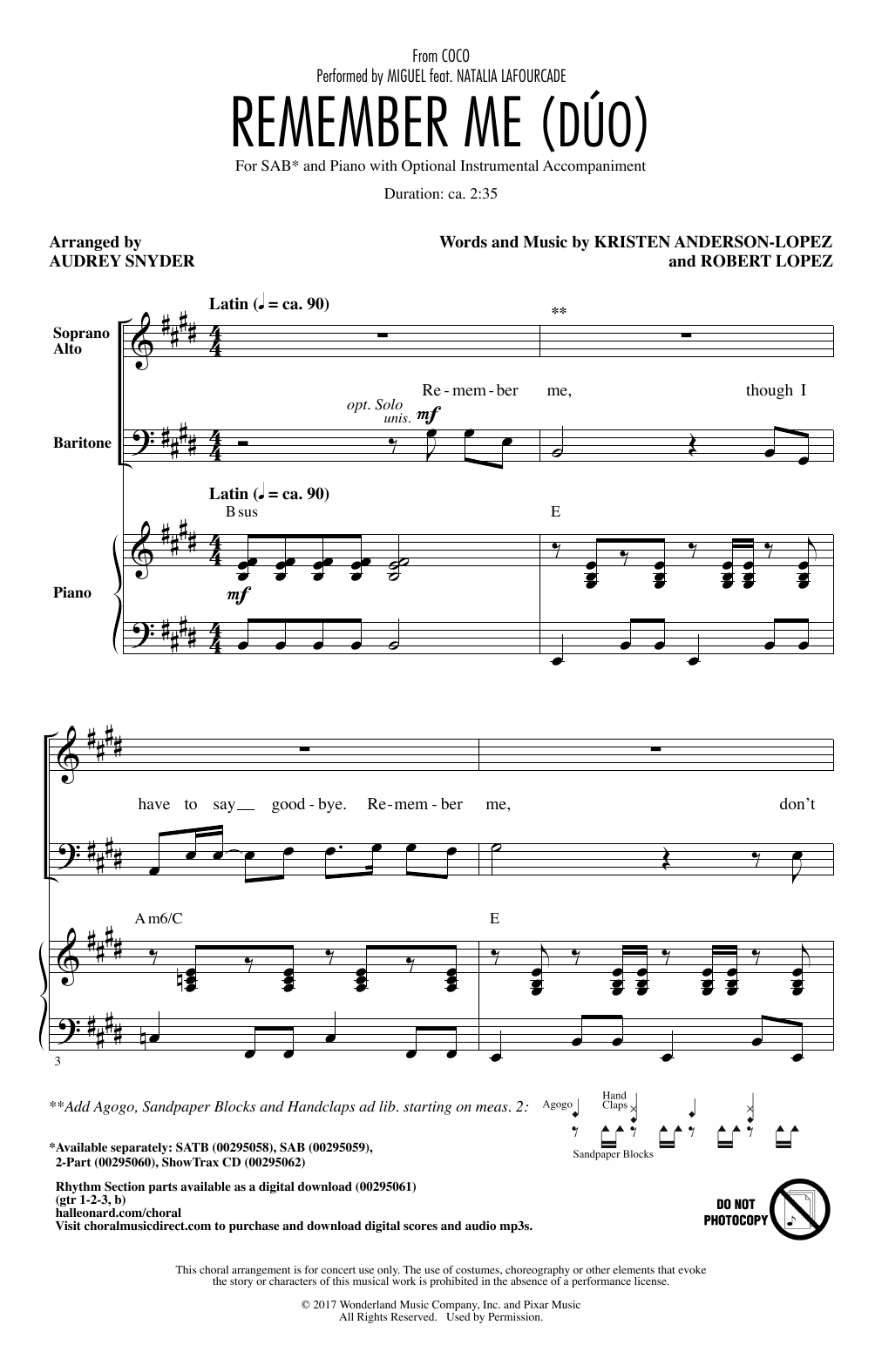 Download Miguel feat. Natalia Lafourcade Remember Me (Duo) (from Coco) (arr. Aud Sheet Music