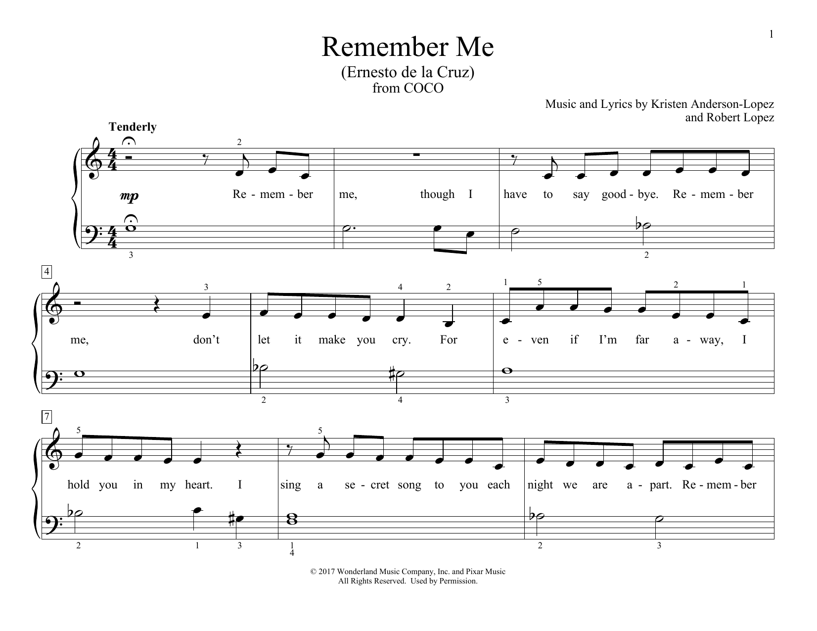 Download Kristen Anderson-Lopez & Robert Lope Remember Me (Ernesto de la Cruz) (from Sheet Music