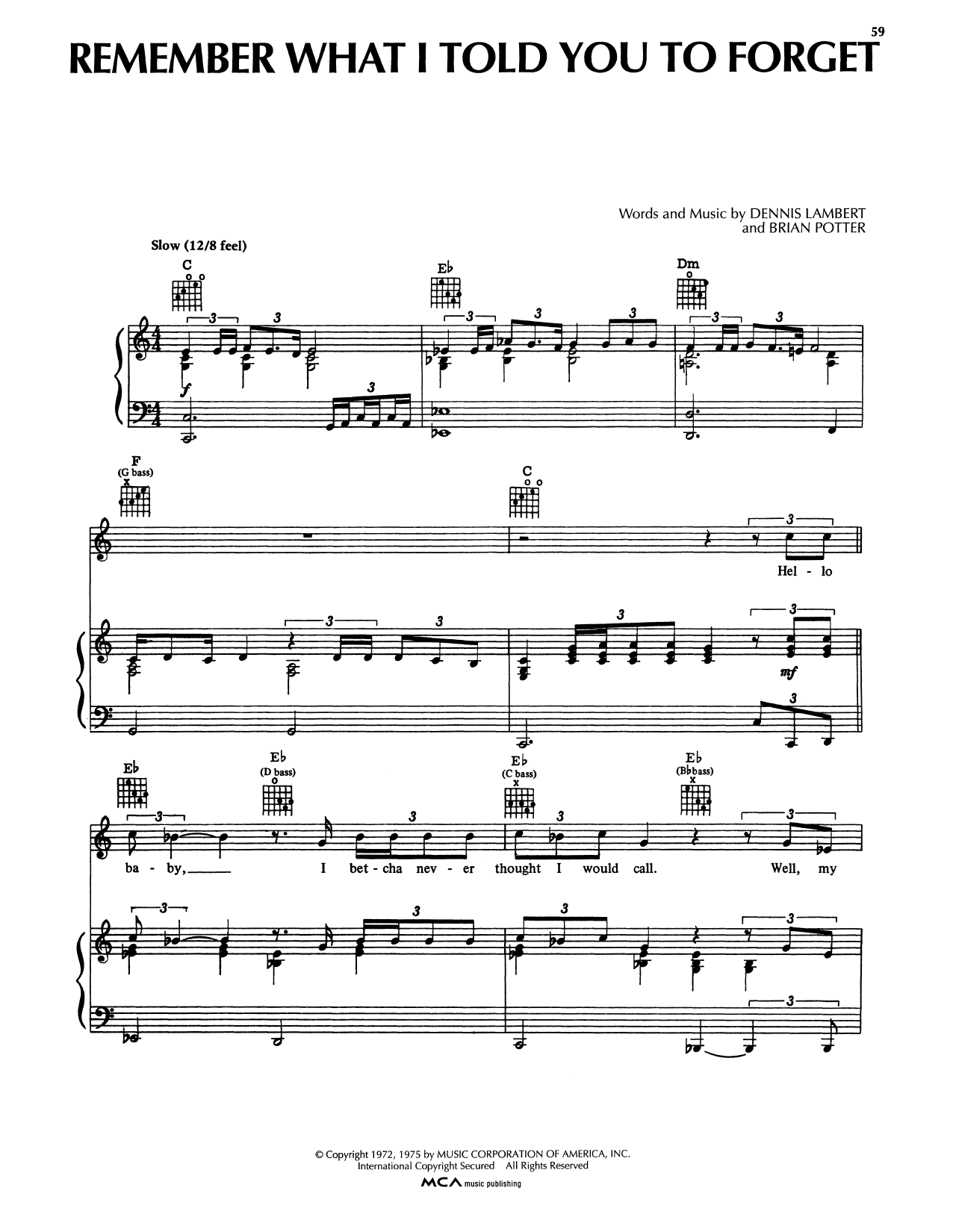 Download Tavares Remember What I Told You To Forget Sheet Music