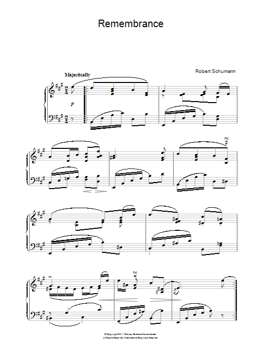 Download Robert Schumann Remembrance Sheet Music