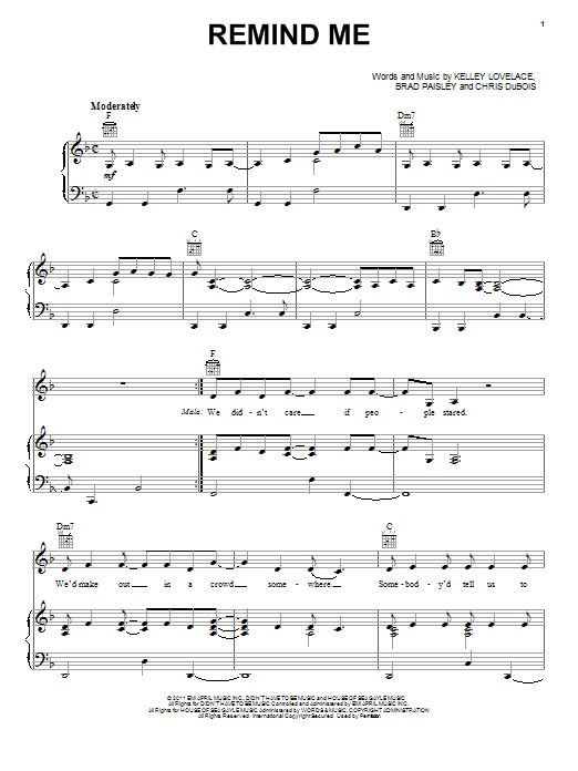 Download Brad Paisley & Carrie Underwood Remind Me Sheet Music