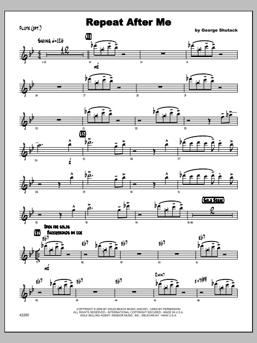 Download Shutack Repeat After Me - Flute Sheet Music