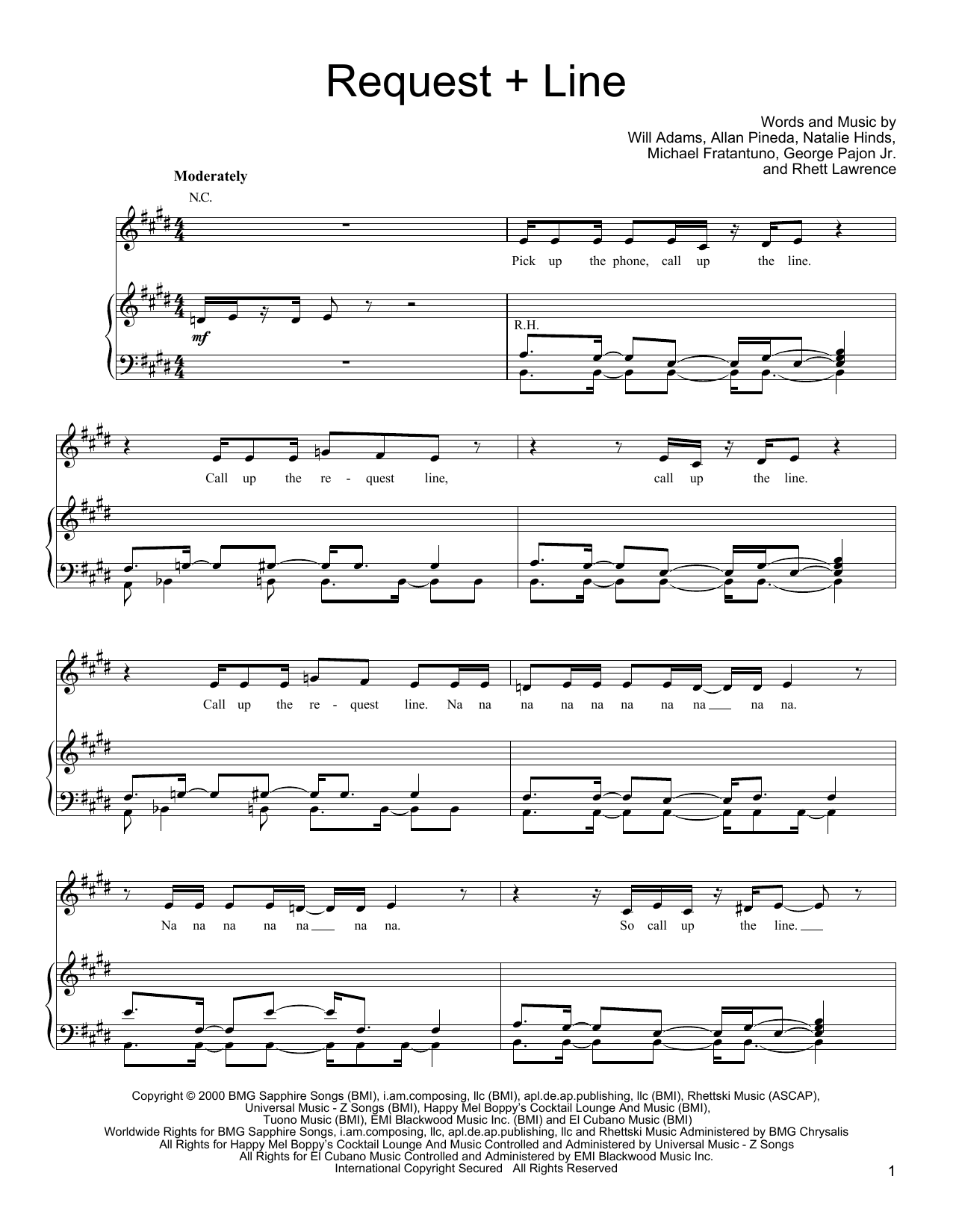 Download Black Eyed Peas Request + Line Sheet Music