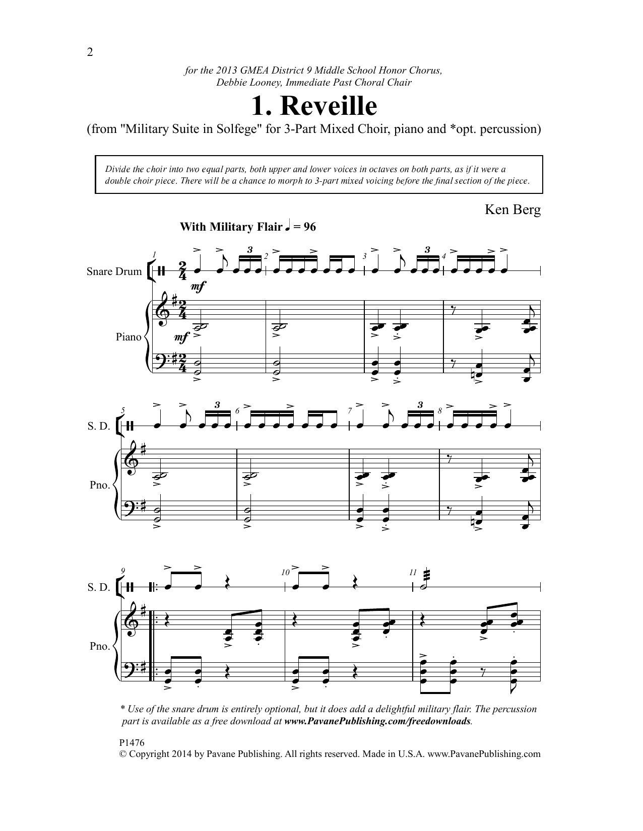 Download Ken Berg Reveille Sheet Music