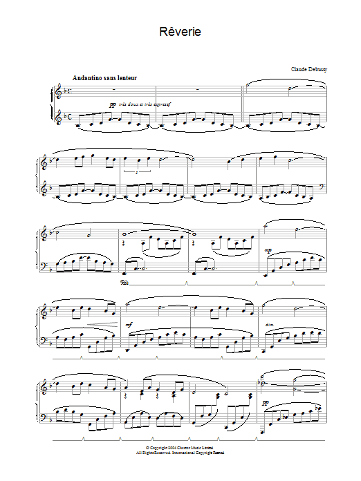 Download Claude Debussy Rêverie Sheet Music