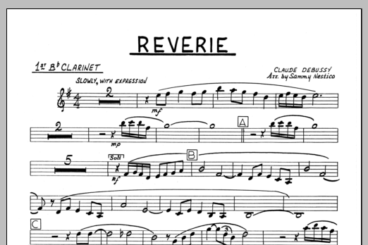 Download Sammy Nestico Reverie - 1st Bb Clarinet Sheet Music