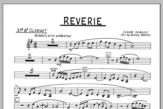 Download Sammy Nestico Reverie - 2nd Bb Clarinet Sheet Music