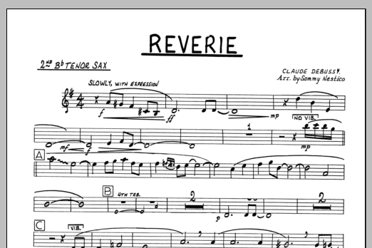 Download Sammy Nestico Reverie - 2nd Bb Tenor Saxophone Sheet Music