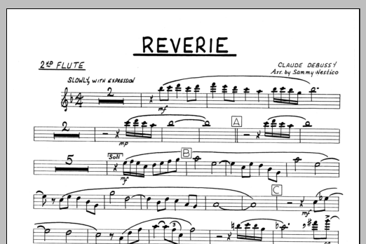 Download Sammy Nestico Reverie - 2nd Flute Sheet Music