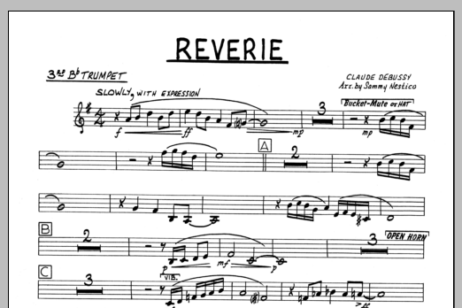 Download Sammy Nestico Reverie - 3rd Bb Trumpet Sheet Music