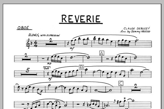 Download Sammy Nestico Reverie - Oboe Sheet Music