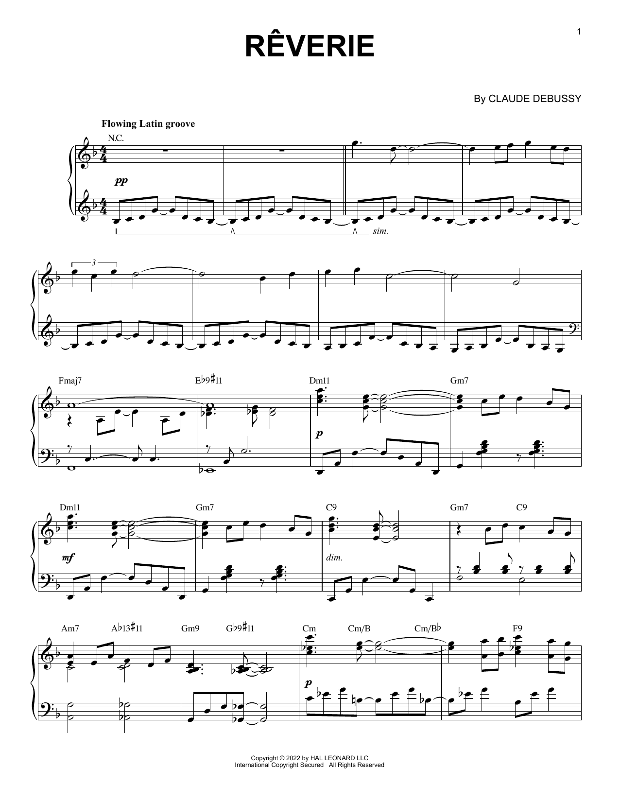 Download Claude Debussy Reverie [Jazz version] (arr. Brent Edst Sheet Music