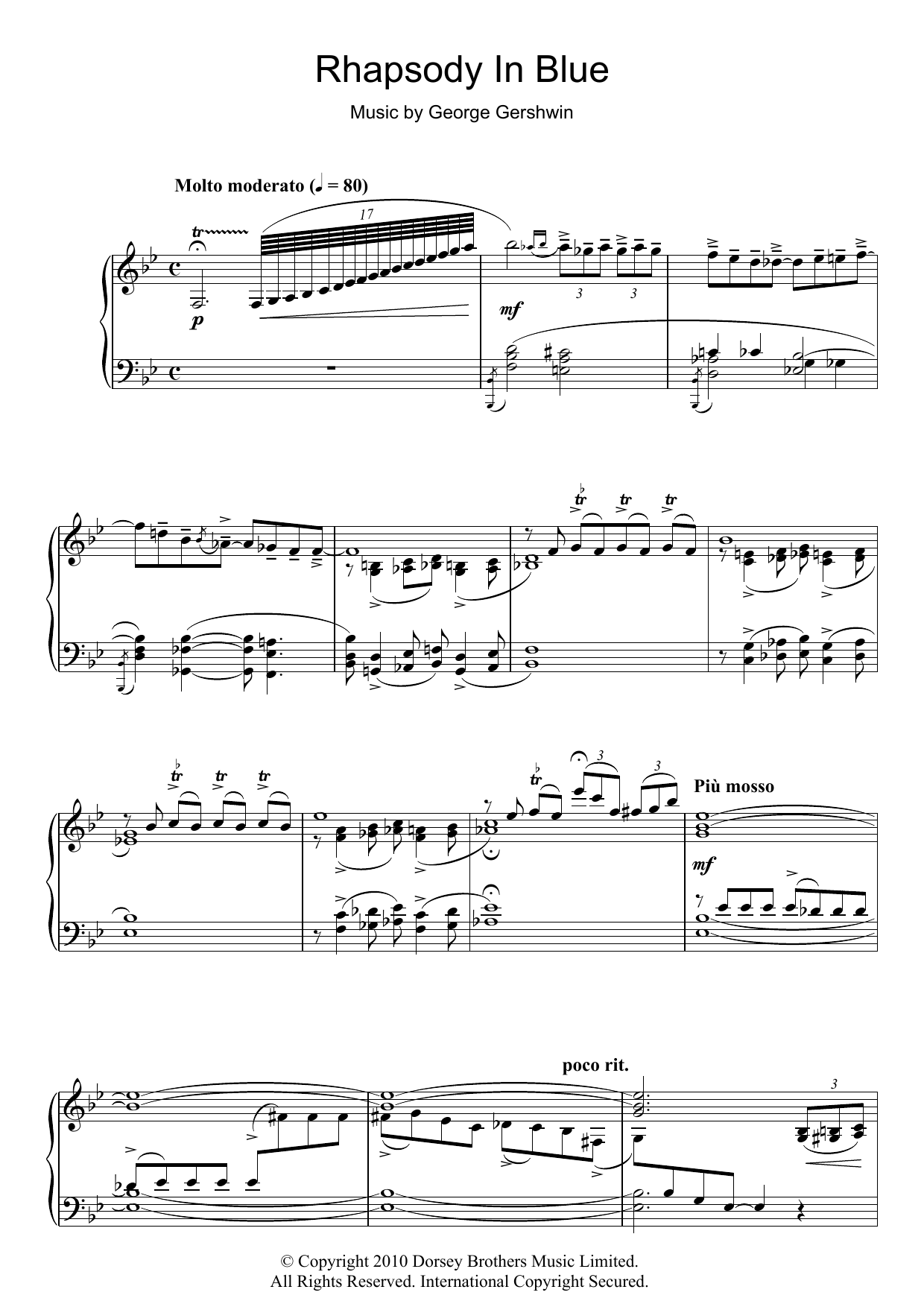Download George Gershwin Rhapsody In Blue (Themes) Sheet Music