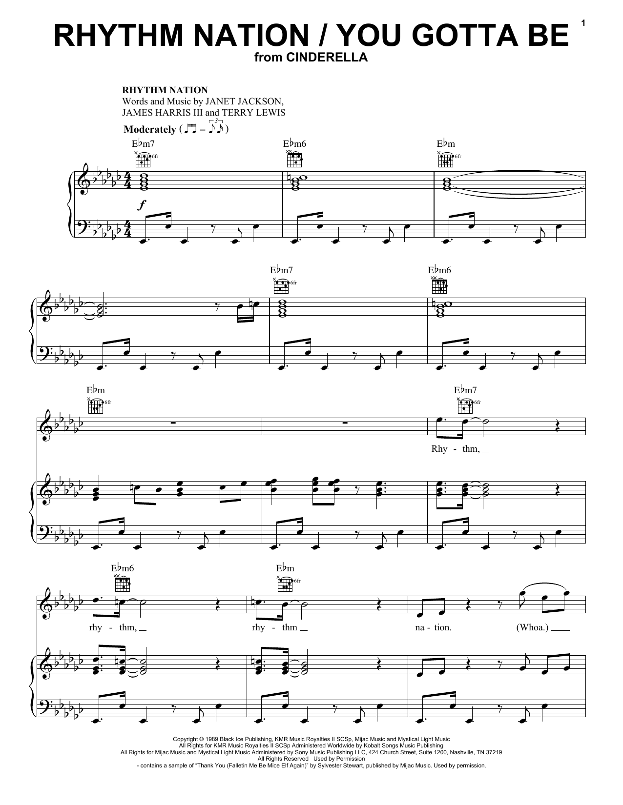 Camila Cabello and Idina Menzel Rhythm Nation / You Gotta Be (from the Amazon Original Movie Cinderella) sheet music notes printable PDF score