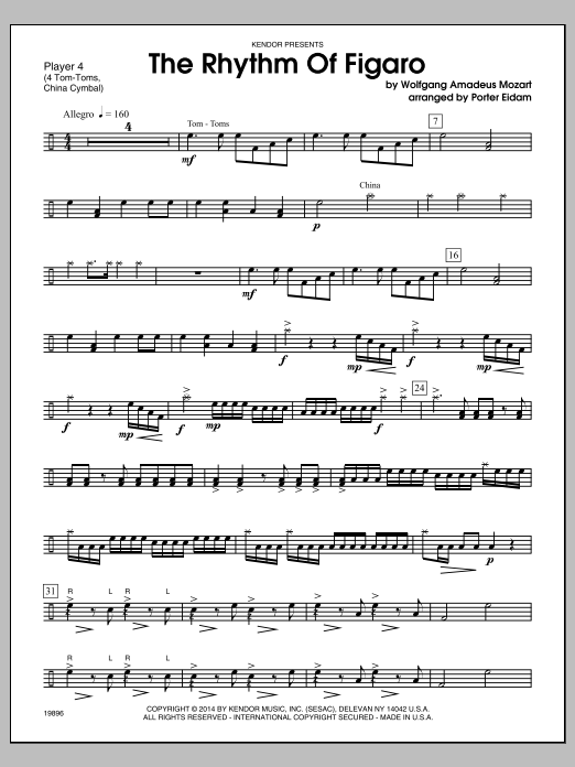 Download Porter Eidam Rhythm Of Figaro, The - Aux. Perc. 3 Sheet Music