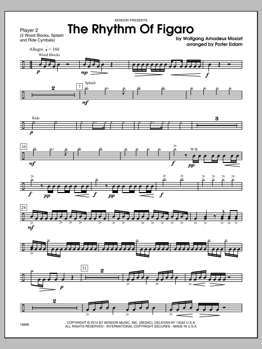 Download Porter Eidam Rhythm Of Figaro, The - Aux Percussion Sheet Music