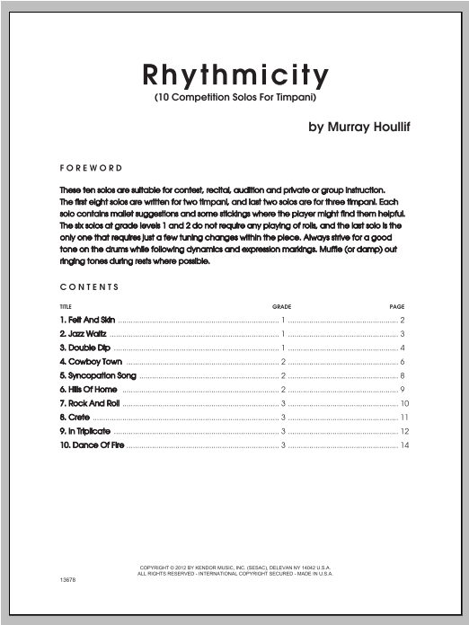 Download Houllif Rhythmicity (10 Competition Solos For T Sheet Music