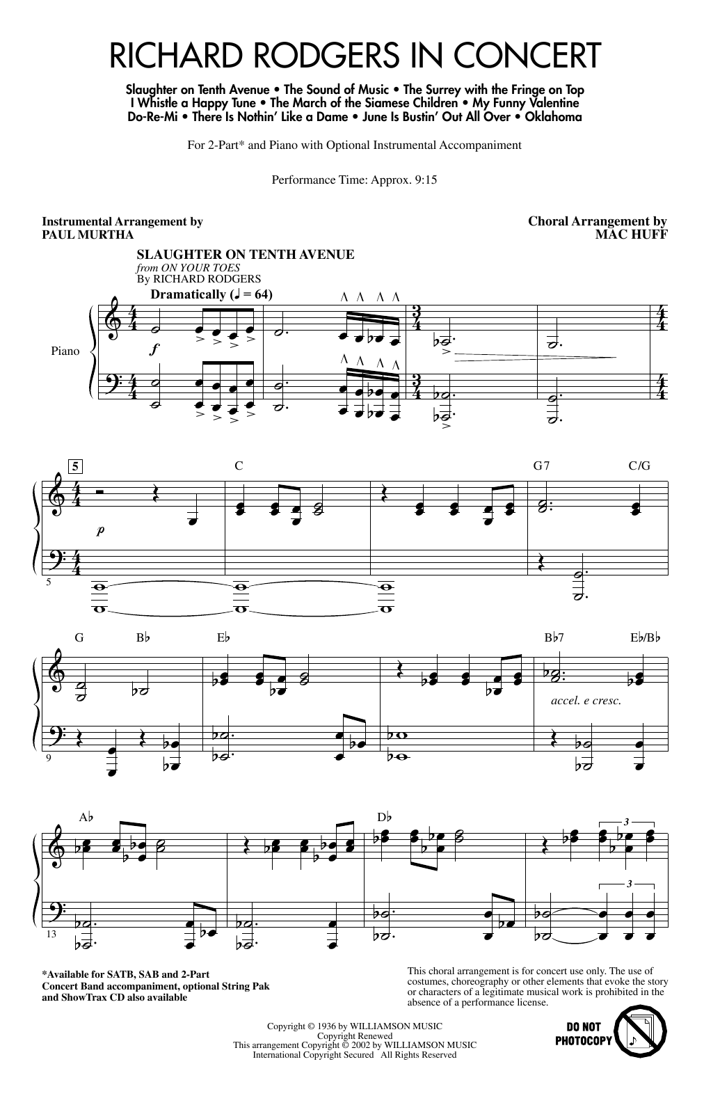 Mac Huff Richard Rodgers in Concert (Medley) sheet music notes printable PDF score