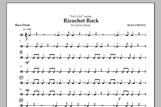 Download Sean O'Boyle Ricochet Rock - Bass Drum Sheet Music