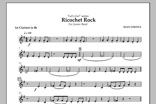 Download Sean O'Boyle Ricochet Rock - Bb Clarinet 1 Sheet Music