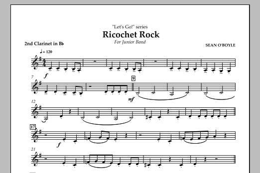 Download Sean O'Boyle Ricochet Rock - Bb Clarinet 2 Sheet Music