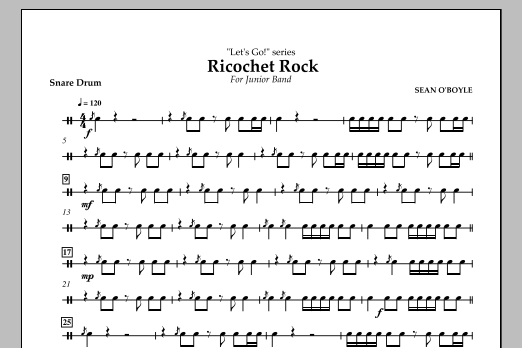 Download Sean O'Boyle Ricochet Rock - Snare Drum Sheet Music
