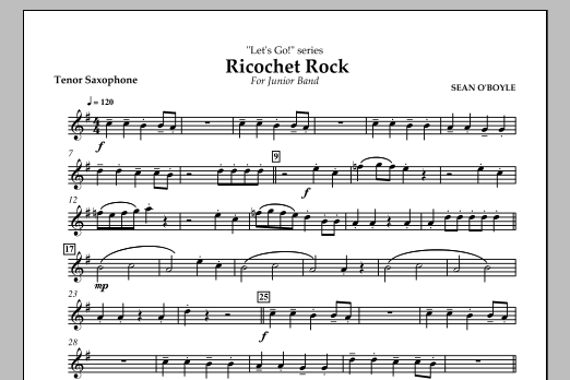 Download Sean O'Boyle Ricochet Rock - Tenor Sax Sheet Music
