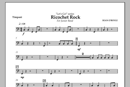 Download Sean O'Boyle Ricochet Rock - Timpani Sheet Music