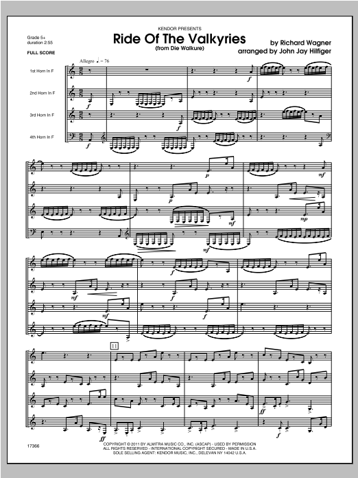 Download Hilfiger Ride Of The Valkyries (from Die Walkure Sheet Music