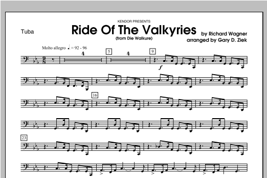 Download Ziek Ride Of The Valkyries (from Die Walkure Sheet Music