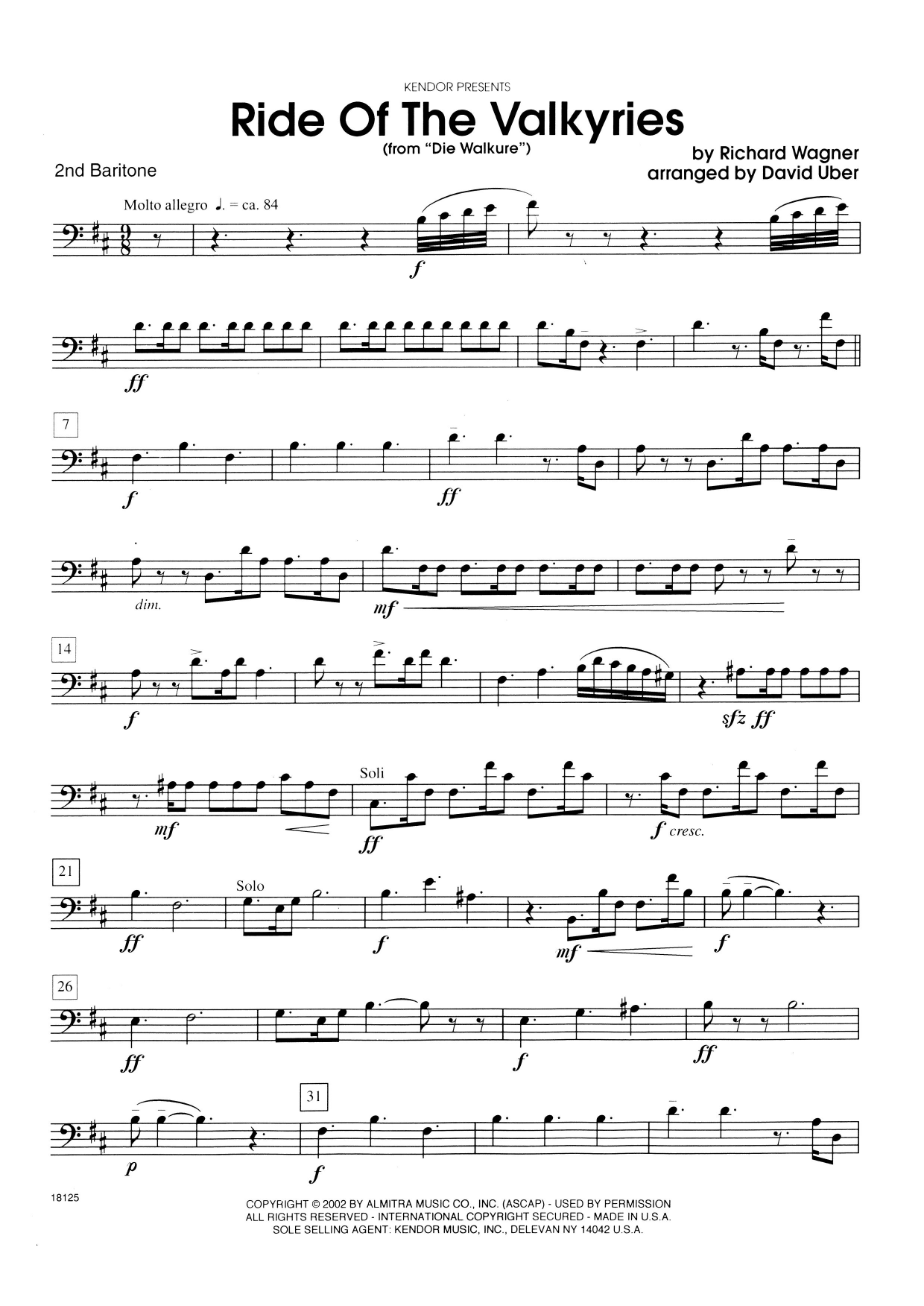 Download David Uber Ride Of The Valkyries From Die Walkure Sheet Music