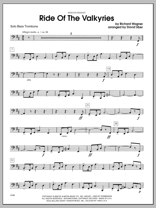 Download Uber Ride Of The Valkyries From Die Walkure Sheet Music
