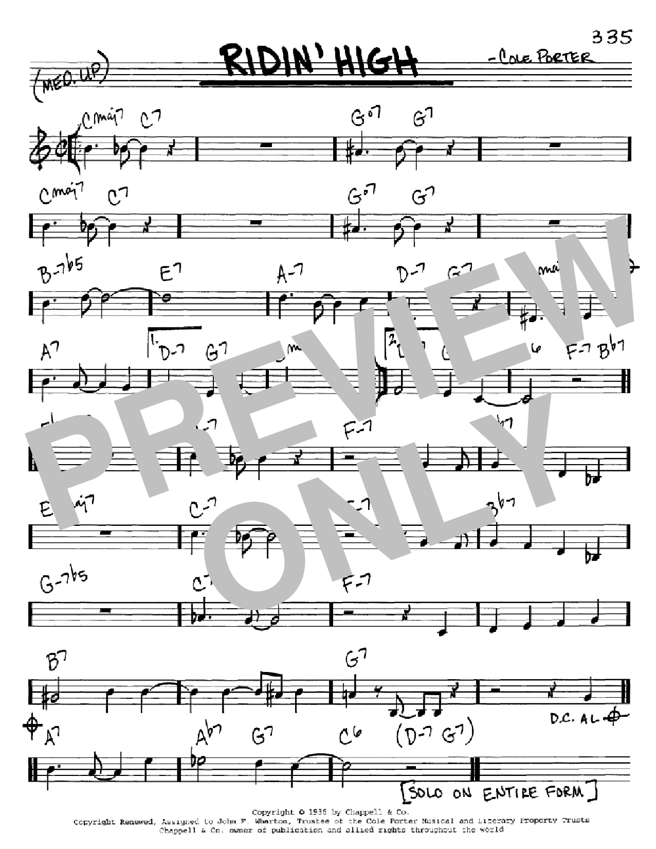 Download Cole Porter Ridin' High Sheet Music