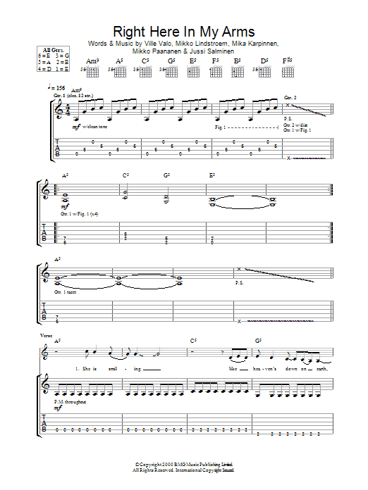 Download HIM Right Here In My Arms Sheet Music