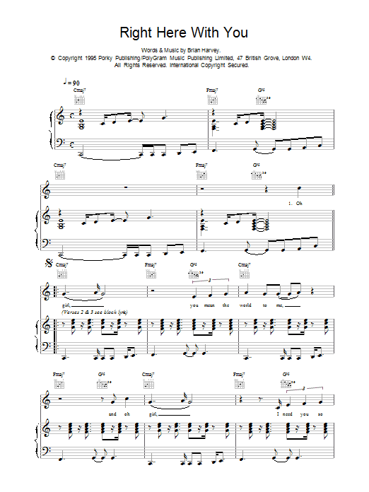 Download East 17 Right Here With You Sheet Music