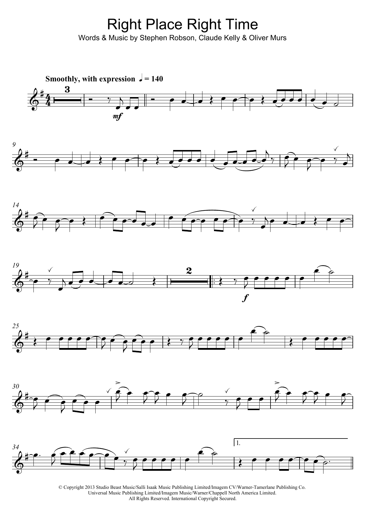 Download Olly Murs Right Place Right Time Sheet Music